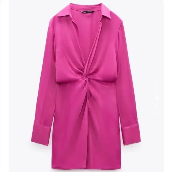 Zara pink satin dress - Picture 4 of 6